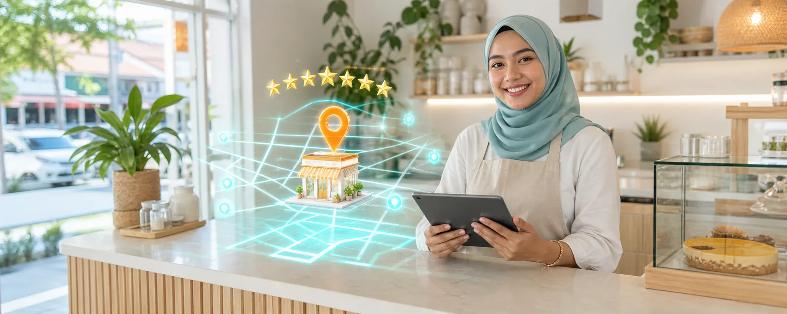 Local SEO Malaysia: cafe owner whose shop ranks top of the Google Maps local pack with five-star reviews