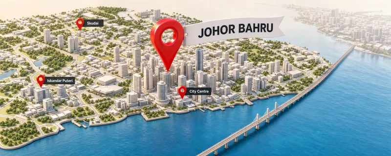 SEO Johor Bahru: 3D map with location pin