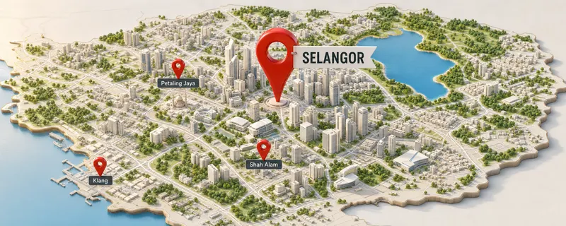 SEO Selangor: 3D map with location pin